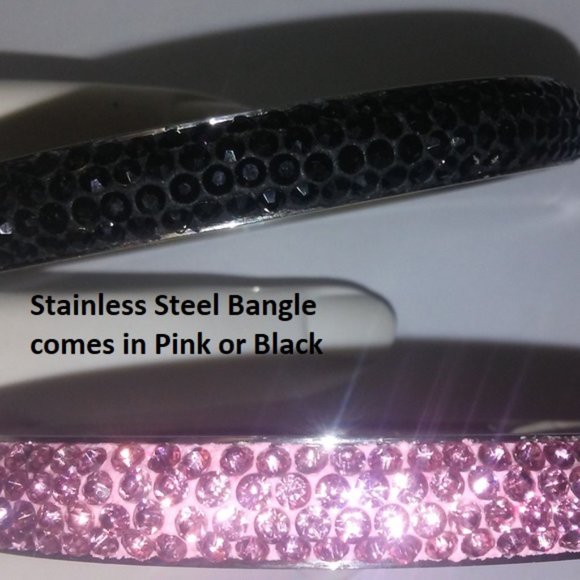 Bangle Bracelet Jewelry - NWT bangle bracelet crystal 4 row black or pink